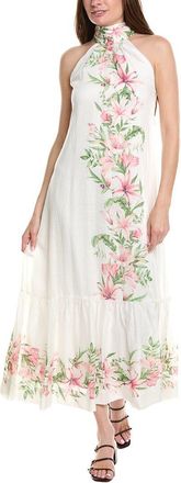 Taylor Halter Linen-Blend Midi Dress
