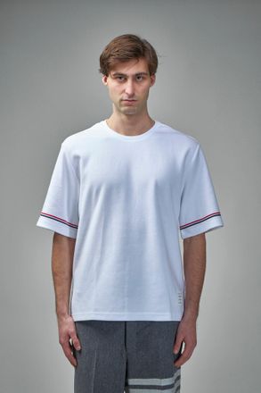 Thom Browne Rugby Fit Short Sleeve Tee In Cotton Interlock