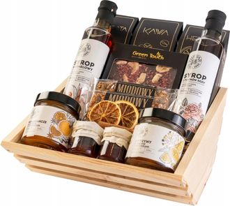 OEM Cesta De Regalo Con Juego De T&eacute;, Caf&eacute;, Chocolate, Siropes Y Barritas De Lim&oacute;n