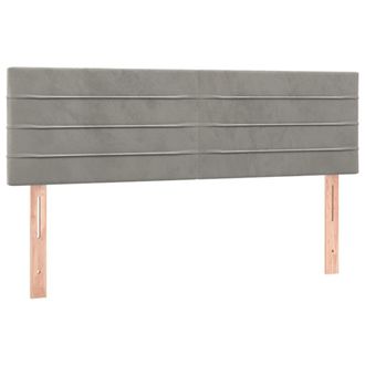 vidaXL Cabecero Con Led De Terciopelo Gris Claro 144x5x78/88 Cm Vidaxl