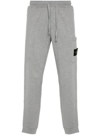 Stone Island Pantaloni affusolati mélange con applicazione Compass - Grigio