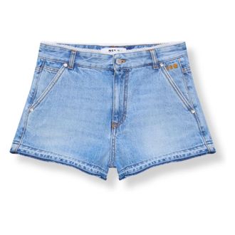 Msgm Denim Shorts, female, Blue, Size: L Frayed Denim Shorts