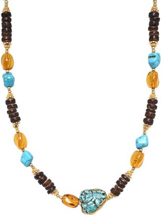 Eye Candy Los Angeles Paula Beaded Necklace in Gold at Nordstrom Rack