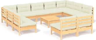 vidaXL Muebles De Jard&iacute;n 12 Piezas Y Cojines Madera Maciza De Pino Vidaxl
