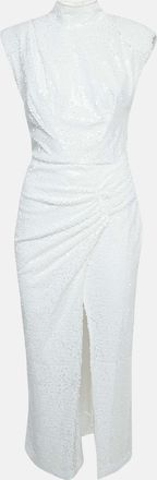 In The Mood For Love White Sequin Draped Sleeveless Long Dress