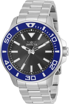 Invicta Mens Pro Diver 46mm Silver Tone Quartz Watch