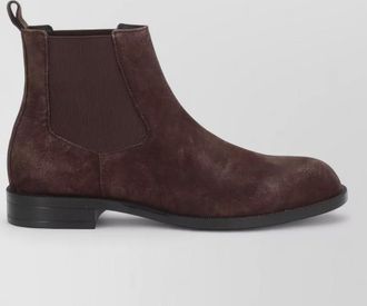 HUGO BOSS suede boots elastic sides pull tabs