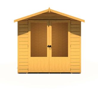 Shires Avance Shiplap Summerhouse Garden Sun Room Approx 7 x 5 Feet in Brown