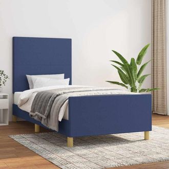 vidaXL Vidaxl Estructura De Cama Sin Colch&oacute;n Tela Azul 80x200 Cm