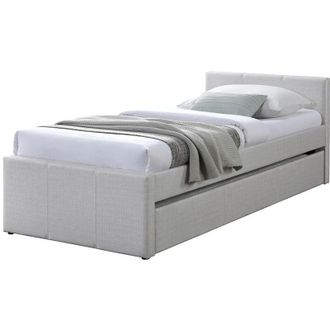 Vente-Unique Letto a scomparsa 90 x 190 cm Tessuto Beige - DORITALO