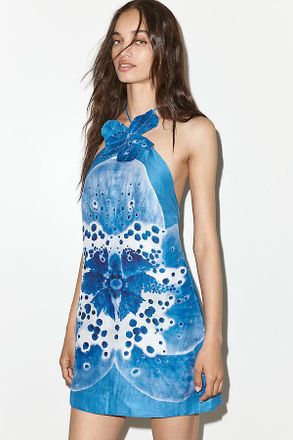 AMUR Everlee Linen Silk Mini Dress