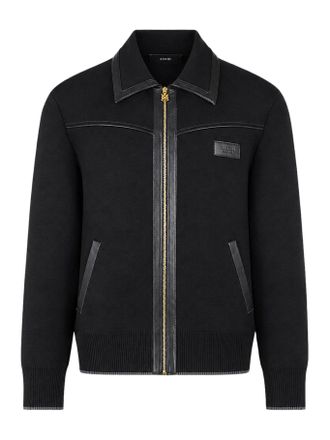 Amiri WOOL BOMBER JACKET WITH LEATHER INSERTS - Amiri - Man