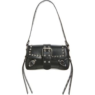 BP. Buckle Rivet Faux Leather Shoulder Bag in Black at Nordstrom