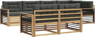 vidaXL Conjunto De Sof&aacute;s De Exterior 7 Uds. Blanco Y Antracita Vidaxl