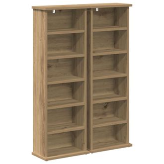 vidaXL Cabinet Para Cds 2 Uds. Roble Artisan 60 X 17 X 92 Cm Vidaxl