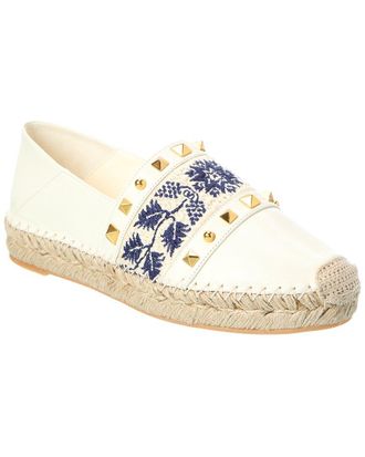 Valentino Embroidered Leather Espadrille