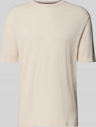 Cruna T-Shirt mit geripptem Rundhalsausschnitt in Offwhite, Gr&ouml;&szlig;e 48