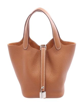 Herm&egrave;s 2025 Taurillon Clemence Picotin Lock PM handbag - women - Calf Leather - One Size - Brown