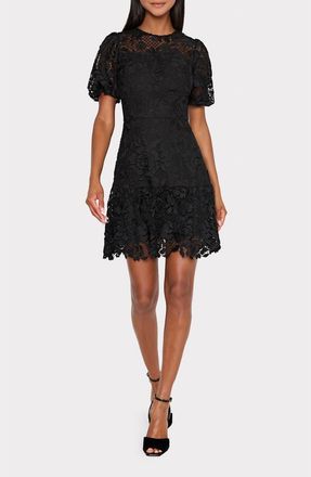 Milly Yasmin Rose Mosaic Lace Dress in Black at Nordstrom, Size 10