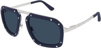Cartier Santos Zonnebril - unisex - Accessoires - Blauw - Maat: 55 MM
