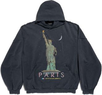 Balenciaga (WMNS) Balenciaga Paris Liberty Hoodie Oversized Black 739024TQVS11083