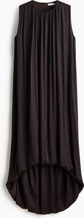H&M Drapiertes Kleid mit Ballonsaum - Dunkelbraun