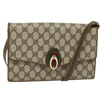 Gucci Pre-owned Leather gucci-bags - Dames - Vintage Schoudertas - Beige - ONE Size - Leer - Vintage