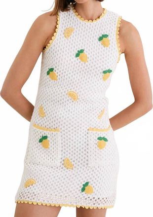 Saylor Wynn Lemon Crochet Dress In White