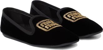 Miu Miu Womens Black Fabric Ballet Flats