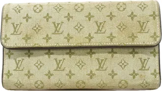 Louis Vuitton Khaki Long Wallet (Tri-Fold) (Pre-Owned)