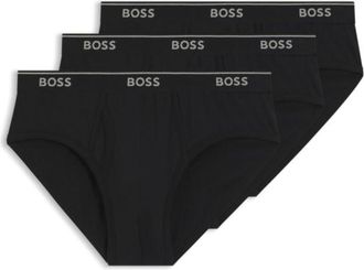 BOSS Three-pack of cotton briefs with logo waistbands