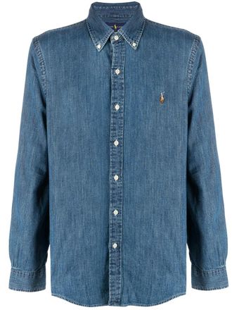 Polo Ralph Lauren Camicia In Denim Custom-Fit-Uomo