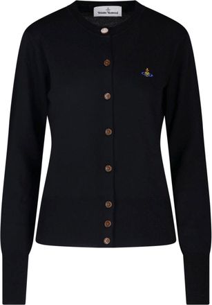Vivienne Westwood Classic Crew Neck Cardigan With Embroidered Logo