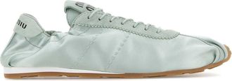 Miu Miu Mint Green Satin Sneakers