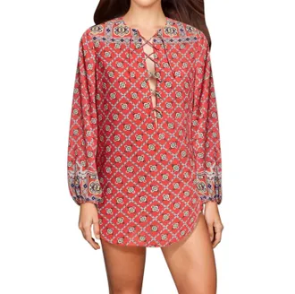Nanette Lepore Pretty Tough Lace Up Tunic Top In Nnl Pretty Tough