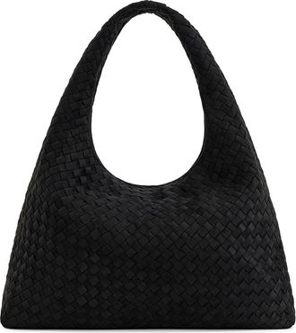 JW PEI Laura Woven Faux Suede Shoulder Bag in Black at Nordstrom