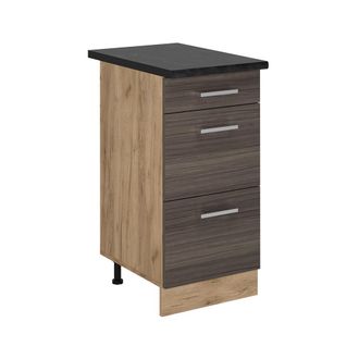 Vicco Mueble Bajo De Cocina R-line, Gris Noble, 40 Cm Con Cajones, Et Antracita