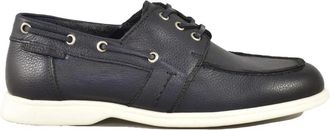 A.Testoni Portofino Boat Leren Schoenen - Heren - Bootschoenen - Zwart - 41 EU - Leer - Schoenen