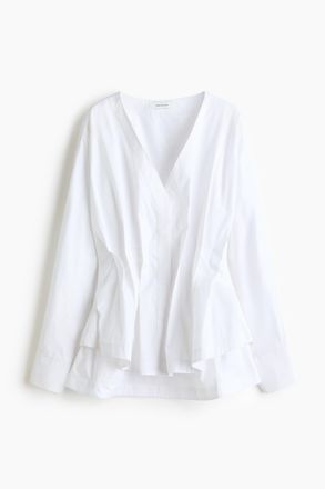 H&M Taillierte Baumwollbluse - Weiss