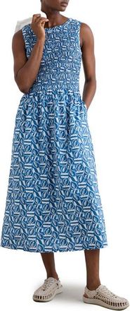 Seasalt Cornwall Meadowsweet Sleeveless Midi Dress in Leaf Patch Sailor at Nordstrom, Size 6 Us