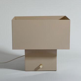 Maisons du monde L&aacute;mpara c&uacute;bica de acero marr&oacute;n