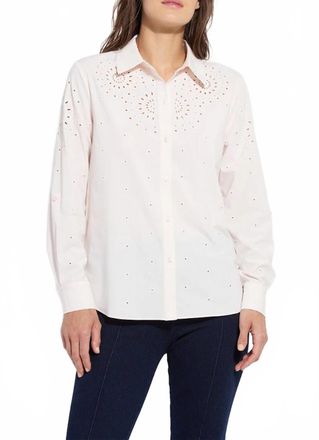 Lyss&eacute; Zelie Eyelet Embroidered Shirt In Cream