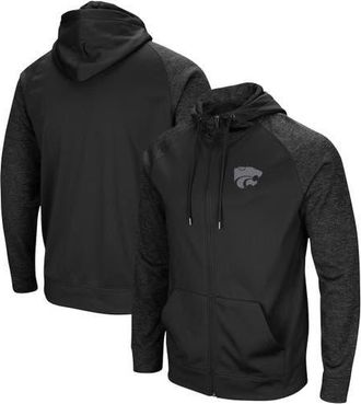 Colosseum Mens Colosseum Black Kansas State Wildcats Blackout 3.0 Tonal Raglan Full-Zip Hoodie at Nordstrom, Size Medium