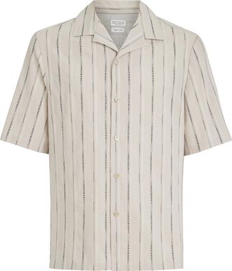 Brunello Cucinelli Seersucker shirt in Panama at Nordstrom, Size Xxx-Large Eu