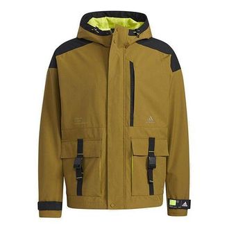 adidas Mens Th Woven Bagjk Hooded Jacket Brown GP0989