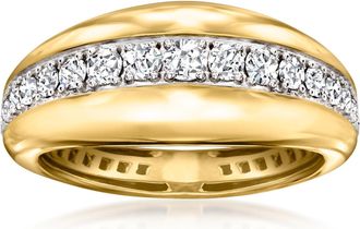 Ross-Simons Diamond Tapered Ring in 18kt Gold Over Sterling
