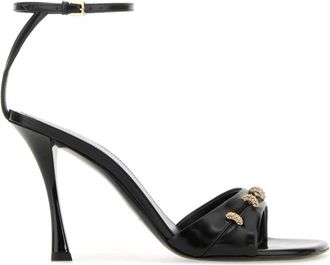 Givenchy Black Leather Stitch Sandals