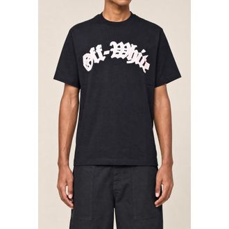 Off-white Mens Black Cotton Logo Print Short Sleeve Shirt, Size XXL