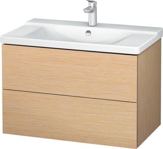 Duravit Duravit L-cube Mueble De Pared, Ancho 820mm, Profundidad 481, 2 Cajones, Se Ajusta A La Pared. Art&iacute;culo 233285, Color: Roble Cepillado Chapa De Madera