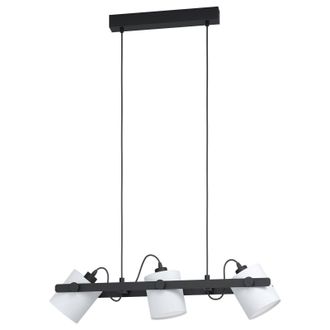 Loops Hanging Ceiling Pendant Light Black White Adjustable Spots 3 Bulb Kitchen Lamp